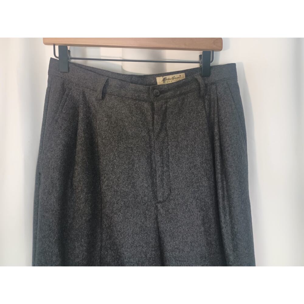 Vtg Eddie Bauer Womens Academia Wool Trouser Pants 12 Gray High Waist Old Money - Picture 2 of 12